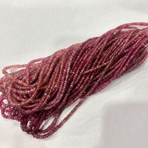Cuentas Rondelle facetadas de 3-4mm de alta calidad, turmalina Rosa Natural, hebra larga de 16 pulgadas, buena para la fabricación de joyas - Product Image 5