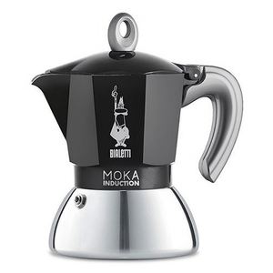 Cafetera Moka de 2 tazas, cafetera de inducción de aluminio en cromo y negro 0006932 - Product Image 2