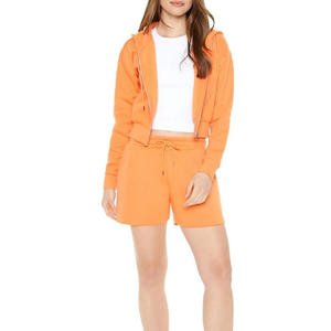 Sudaderas con capucha de punto extragrandes y cortas para mujer, personalizadas al por mayor, 100% algodón, informales, con diseño estampado, temporada de otoño - Product Image 3