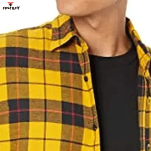 New Design Solid <b>Flannel</b> Casual <b>Shirt</b> Custom Logo Long Sleeved Heavy Weight Knitted Breathable Quick Dry Available Wholesale - Product Image 4