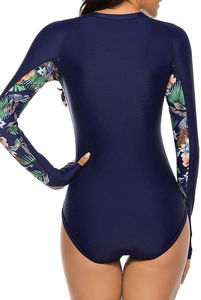 Combinaison de bain pour femme de haute qualité, manches longues, séchage rapide, en spandex/polyester, avec fermeture éclair, pour le surf et la natation - Product Image 5