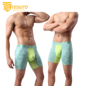 La mejor oferta de ropa interior cómoda de secado rápido para hombre, ropa interior sin costuras de algodón Spandex, Bóxer corto con estampado de logotipo a rayas personalizado Oem - Product Image 3