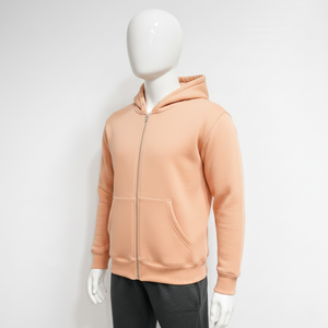 Sweat-shirts en tissu personnalisés pour hommes, sweat-shirts en coton vierge décontractés surdimensionnés, logo personnalisé pour unisexe, sweat-shirts à fermeture éclair personnalisés en GSM - Product Image 2