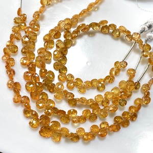 Spessartine Granate Facetado en forma de corazón Briolette Beads Mandarin Garnet Gemstone Beads a precio mayorista - Product Image 4