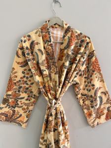 <b>Velvet</b> Cotton Kimono Robe For <b>Women</b> Long Duster Jacket <b>Coat</b> Floral Kimono - Product Image 6