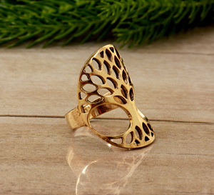 Super lucido oro pila 14k oro pieno di anello albero di alta qualità gioielli in ottone per le donne <span class=keywords><strong>uomo</strong></span> Midi nocche anello per Boho Look - Product Image 2