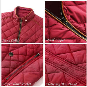 OEM Women's Quilted <b>Jacket</b> Lightweight Stand Collar Zipper Padded Sportswear Windbreaker <b>Jacket</b> <b>Red</b> Coat Outdoor <b>Jackets</b> - Product Image 5