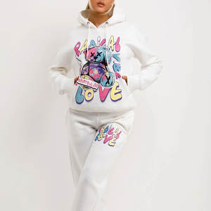 Survêtement empilé imprimé pour femmes de style récent d'approvisionnement direct d'usine Survêtement graphique pour femmes de couleur personnalisée de qualité supérieure - Product Image 4