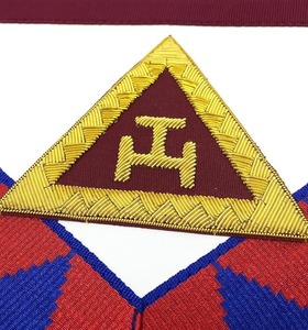 Ensemble unique de tablier, écharpe et gants de maçonnerie de l'arche royale, ceinture réglable avec un fermoir en forme de serpent plaqué or - Product Image 3
