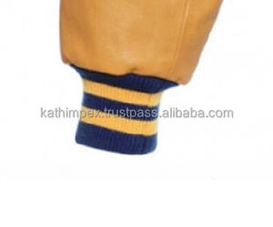 Veste d'université bleu royal or personnalisée corps en laine manches en cuir fermeture à bouton pression vêtements d'extérieur pour le printemps stock prêt - Product Image 6