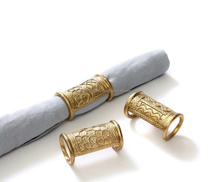 Customized Premium Antique Gold Round Napkin Ring <b>Table</b> Decoration For Hotel Dinning <b>Party</b> Wedding - Product Image 5