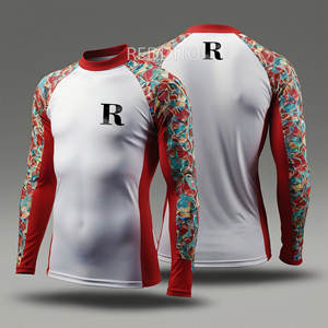 เสื้อยืดถักแบบรัดแขนครึ่งแขนสำหรับผู้ชายเสื้อใส่ผดผื่นสำหรับฝึกซ้อม - Product Image 1