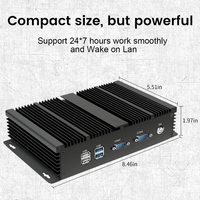 Core I7 5500U I5 4200U I3 5005U 2955U Mini PC Tanpa Kipas Komputer Industri Tangguh Dual LAN 2 COM 6 COM VGA WiFi Win10