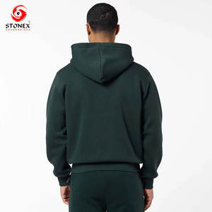 Mens Winter Tracksuit Set Lightweight & Breathable <b>Fleece</b> <b>Zip</b>-<b>Up</b> <b>Hoodie</b> & Solid Casual Outfit 100% Cotton Custom Logo Print - Product Image 5