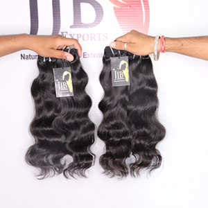 Extensions de cheveux humains bruts non traités du temple indien Fermeture en dentelle ondulée droite avec faisceaux de cheveux avec fermeture en dentelle HD - Product Image 1