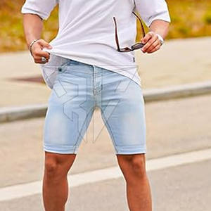 Custom Logo Design <b>Cheap</b> Casual Wear 100% Cotton Solid Quick Dry Durable <b>Men's</b> <b>Jeans</b> Shorts Hot Selling - Product Image 5