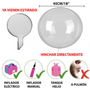 Novedad Globos Burbuja Transparentes Bobo, con estampado, ideales para decoración de cumpleaños, fiesta, Venta al por mayor, España - Product Image 6