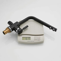 Robinet de cuisine en laiton avec bec pivotant à 360 degrés, design classique moderne, eau chaude et froide, acier inoxydable, 3 voies