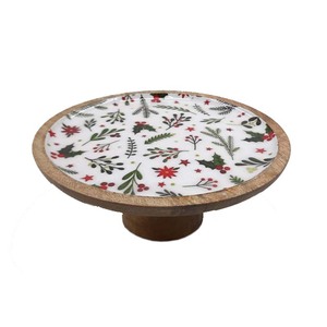 Printed Design Round Shape Wooden <b>Cake</b> <b>Stand</b> Natural Finishes for Wedding Birthday Party Display <b>Stand</b> Customized Bulk - Product Image 1