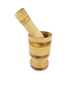 Mortero de madera fuerte con textura de madera natural adecuado para moler a mano hierbas y especias hacer pastas naturalmente - Product Image 2
