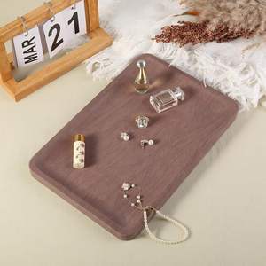 Sandstone Marble <b>Vanity</b> Tray 11.8 Inch Brown Stone Decorative Organizer for Bathroom <b>Desk</b> Tableware-Multifunction Dishwasher - Product Image 2