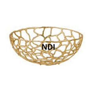 Cuenco de fruta de almacenamiento de alimentos de forma personalizada pulido dorado de alta calidad, cuenco de Metal decorativo hecho a mano para servir postres - Product Image 1