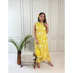 Kurti moderne en coton sans manches, tenue de tous les jours élégante pour le collège, le bureau et la maison, confortable - Product Image 1