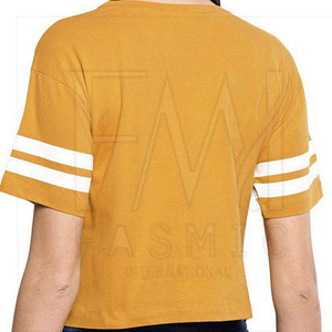 Nuevas camisetas recortadas vintage de moda para verano, Top corto de cuello redondo para mujer con logotipo personalizado y decoración de agujeros a la venta - Product Image 4