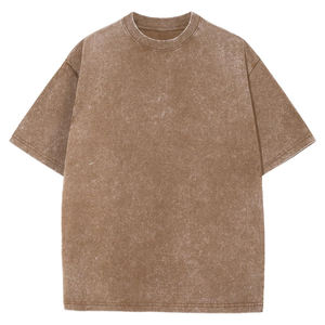 เสื้อยืดผู้ชายถักนิตติ้ง ผ้าฝ้าย 100% ทรงโอเวอร์ไซส์ แขนสั้น ระบายอากาศ แห้งเร็ว ปรับแต่งได้ สไตล์สตรีทแวร์ 330 กรัม คอกลม - Product Image 4