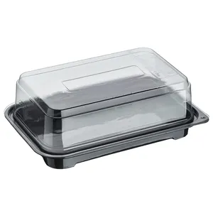 Gobelets à gâteaux en plastique Rectangle 220cc matériau PET Transparent couleur noire meilleure qualité et prix de turquie