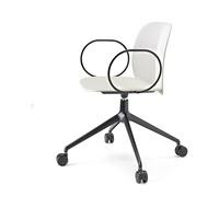 Fauteuil de bureau avec roulettes, coque en technopolymère, base en métal