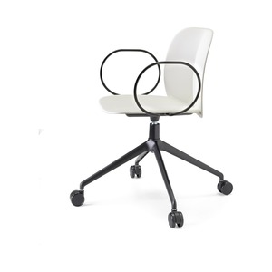 Office Armchair with Casters, Technopolymer <b>Shell</b>, Metal Base - Product Image 1