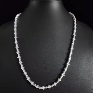 Chaîne à maillons cubains de luxe Miami entièrement glacé D VVS clouté testeur de diamants vérifier les colliers de mode Moissanite - Product Image 1