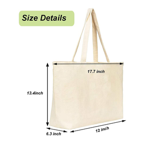 Bolsas de tela de lona de algodón plegables recicladas con estampado personalizado al por mayor, bolsas de mano de algodón Natural 100% para mujer - Product Image 2