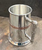Vente chaude Premium Medieval Pewter Mug Top Nouveau Laiton Tankard Tasse En Acier Inoxydable Argent Plaqué Dernière Arrivée Potable Ware