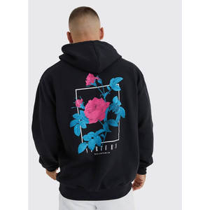 Pull à capuche uni personnalisé pour hommes en coton épais style surdimensionné design vierge avec option de broderie grande taille disponible - Product Image 4