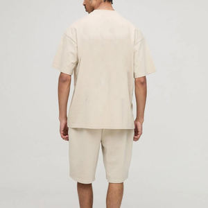 New Design <b>Men</b> 2 pcs t-Shirt and <b>Shorts</b> Sets sumer Casual wear 100% cotton custom embroidered logo comfortable <b>mens</b> <b>shorts</b> set - Product Image 5