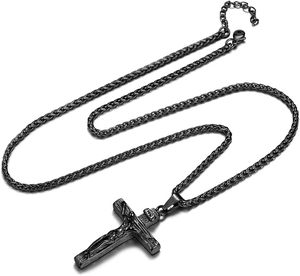 Crucifix Black Urn Necklace for <b>Ashes</b> Stainless Steel Jewelry Memorial <b>Keepsake</b> Urn Lockets Pendant for Men Women Custom Size - Product Image 5