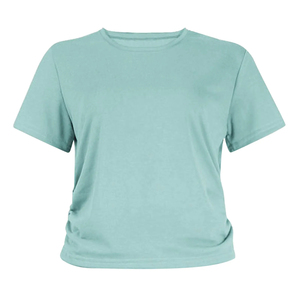 เสื้อเข้ารูปคอกลมแขนสั้นสำหรับผู้หญิง, เสื้อ Y2K สตรีทเสื้อยืดไร้รอยต่อ - Product Image 4