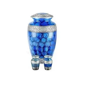 Best Selling Online Aluminum Cremation Urn Adult Blue Fire memorial urns for funeral supplies in wholesale price