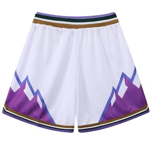 Pantalones Cortos de Baloncesto Sublimados Personalizados para Hombre, de Secado Rápido, Tejido de Malla, Pierna Ancha, con Logotipo de Equipo Personalizado - Product Image 2