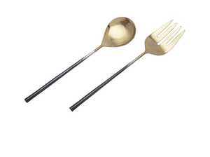 Cuchara de servicio de acero inoxidable de Metal ecológico de estilo americano de diseño clásico Servidor de alta calidad Ensalada Home Hotel Restaurant - Product Image 6