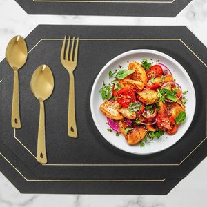 ชุดช้อนส้อมสีทองหรูหราที่มีโครงสร้างสแตนเลสที่แข็งแรงเหมาะสำหรับการรับประทานอาหารที่ทันสมัย - Product Image 6