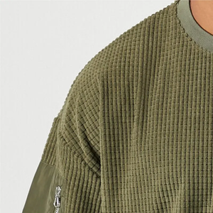 OEM PERSONNALISÉ Poche Ras Du Cou 250gsm T Shirt Vente en gros Polyester Spandex Tissu gaufré T-shirt pour hommes avec logo personnalisé - Product Image 3