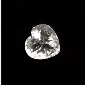 พลอยบุษราคัมสีขาวทรงหลวมเหลี่ยมเพชรพลอยตัดรูปหัวใจขนาด8มม. ได้รับการรับรองจากกะรัต - Product Image 1