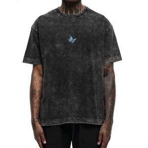 Camiseta Acid Skull - Camiseta de Algodón Lavado con Ácido, Camisetas de Franela Gris con Logotipo Personalizado, Camisetas Oversize con OEM - Product Image 1