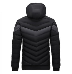 Doudoune matelassée épaisse d'extérieur pour hommes, manteau à capuche chaud imperméable coupe-vent isolé en duvet, vêtements d'extérieur à la mode d'hiver - Product Image 2