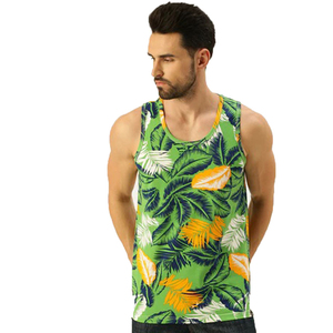 Camiseta sin mangas de verano para hombre, chaleco con estampado de hojas tropicales, ropa de playa informal ligera, camiseta sin mangas con estampado de hojas personalizado para hombre - Product Image 6
