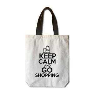 Sac fourre-tout en toile de coton moyen, avec citation motivante 'Keep Calm Stress Relief', recyclable, motif 'Lettre' personnalisé - Product Image 2