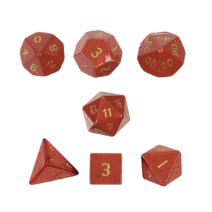 Dés en pierre de haute qualité, jaspe rouge, cristal naturel, pierres précieuses de guérison reiki, pierres gravées, ensemble de dés personnalisés, cristal viking - Product Image 1